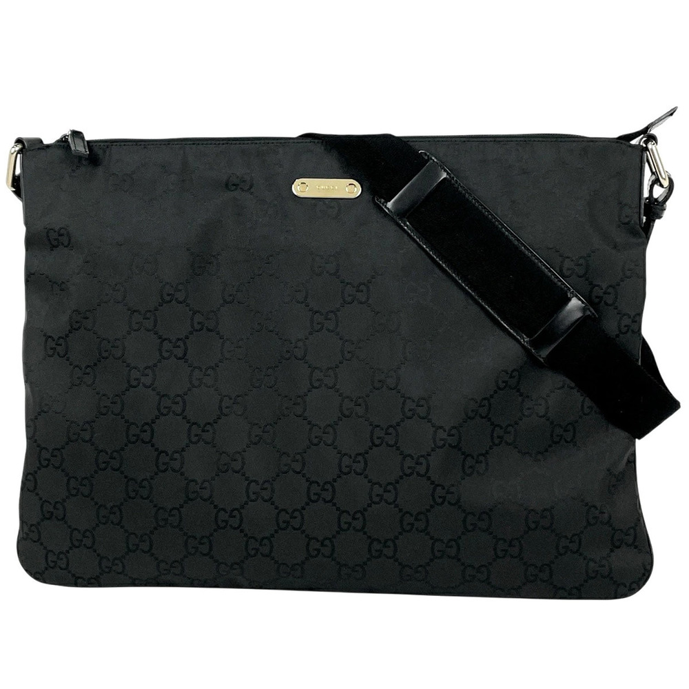 Gucci black GG crossbody messenger bag Black